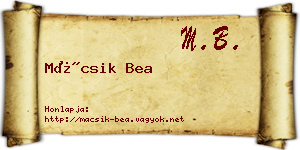 Mácsik Bea névjegykártya
